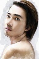 Portrait of asian man