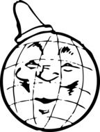 Face on a globe