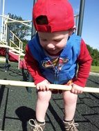 baby playing in the park