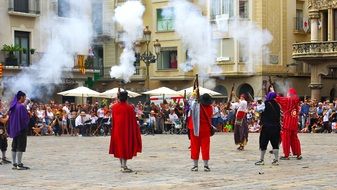 people make shows in the square