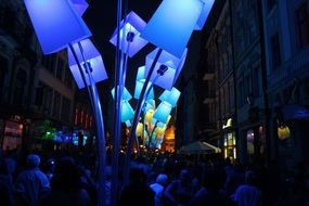multi-colored street lights