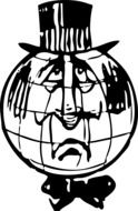 painted globe in a hat