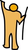 figure of man with a stick