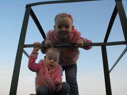 children on the tower