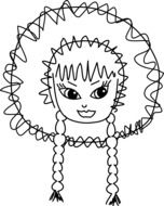 black and white graphic image of an eskimo girl