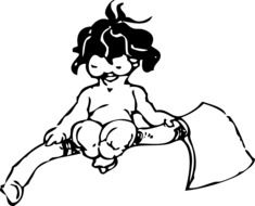 child on axe drawing