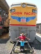 Children on a old railroad