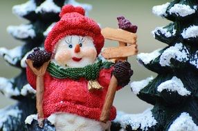 toy snowman in red hat