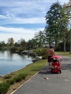 Family on a lake resort