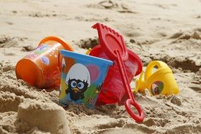 children's sand toys on the beach