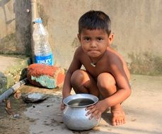 Poor child in India