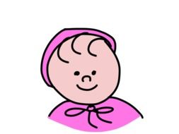 baby pink girl cartoon drawing