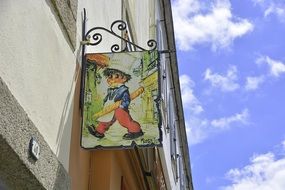 colored signboard of bakery