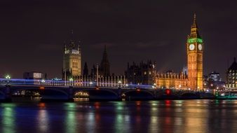 image of the center of London city at night