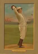 Picture of a side view of a vintage baseball player