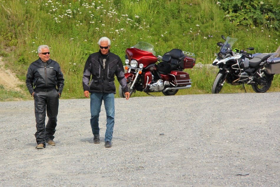 bikers go down the street