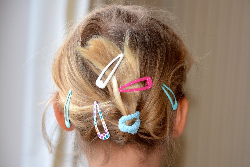 hairdress decorated by barrettes
