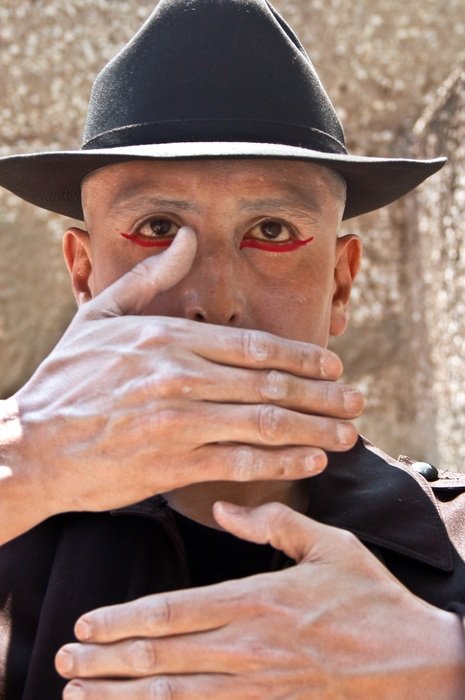man with theatre makeup
