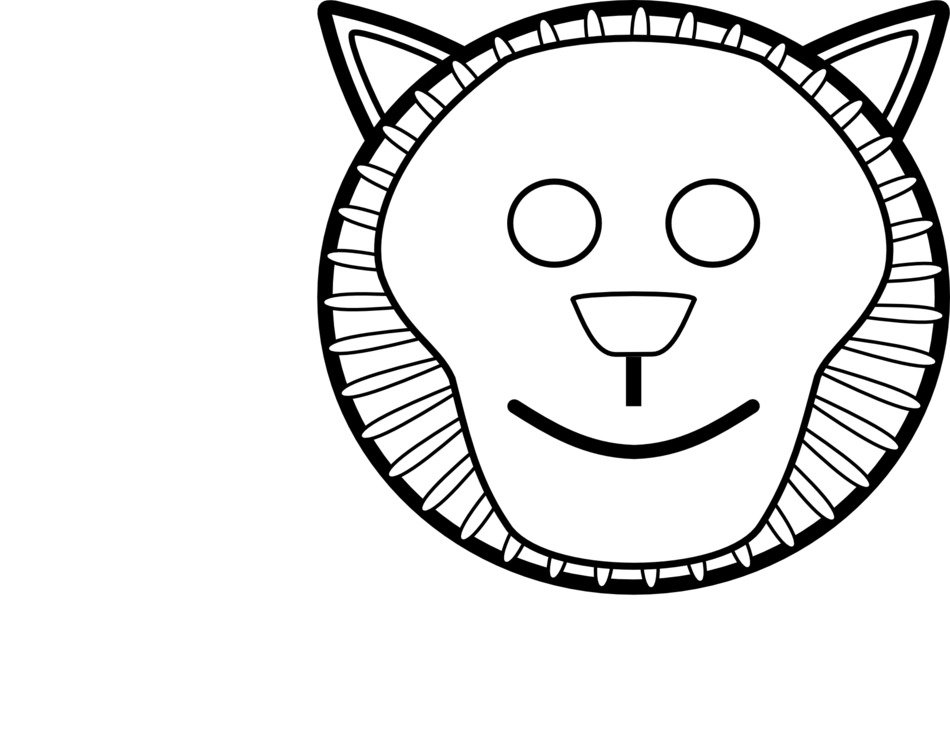 drawing of lion mask