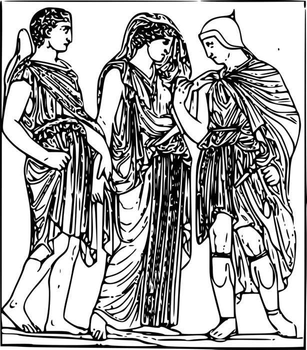 Black and white drawing of the Greeks