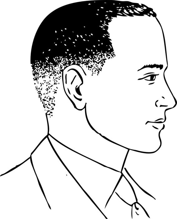 Close cropped hair on a man