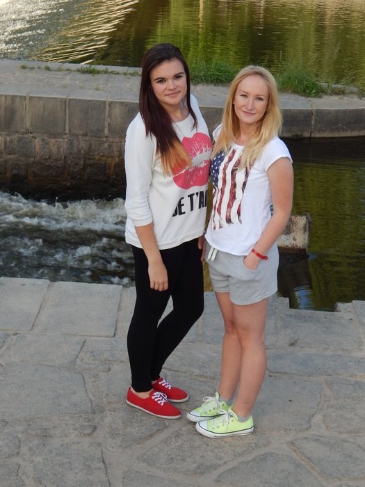 Girls near the river