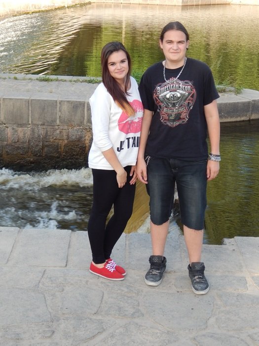 sister and brother by river