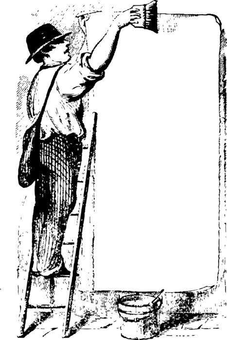 sticker of a poster as a black and white graphic image