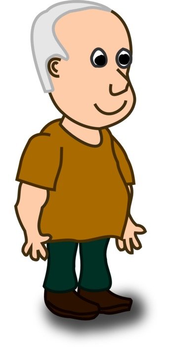 drawing man with gray hair