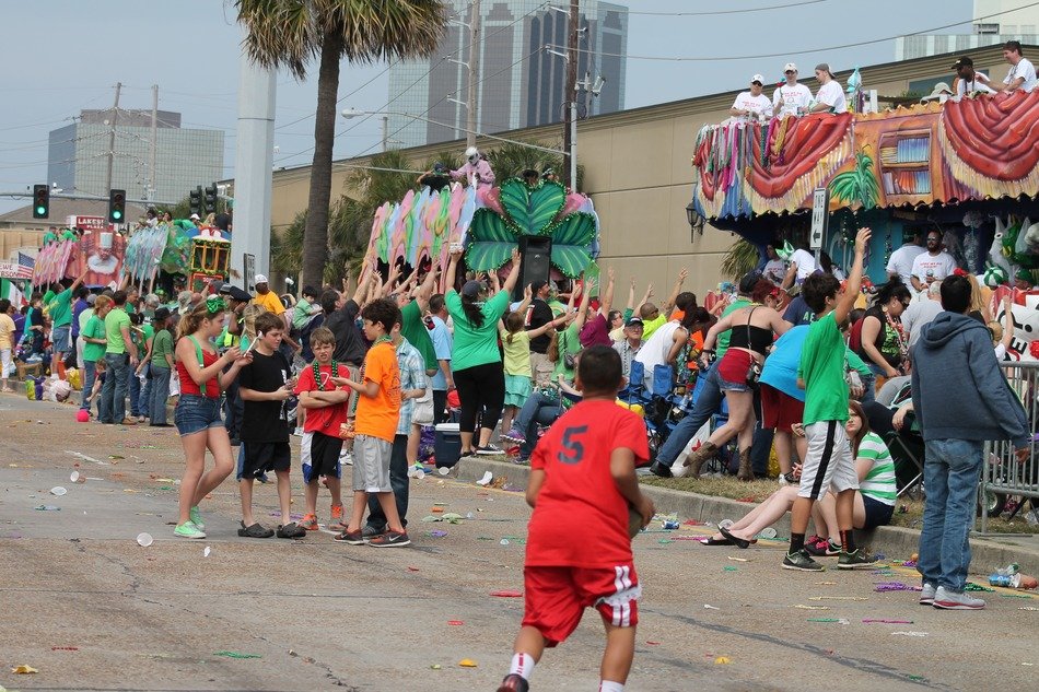people at the irish parade in louisiana