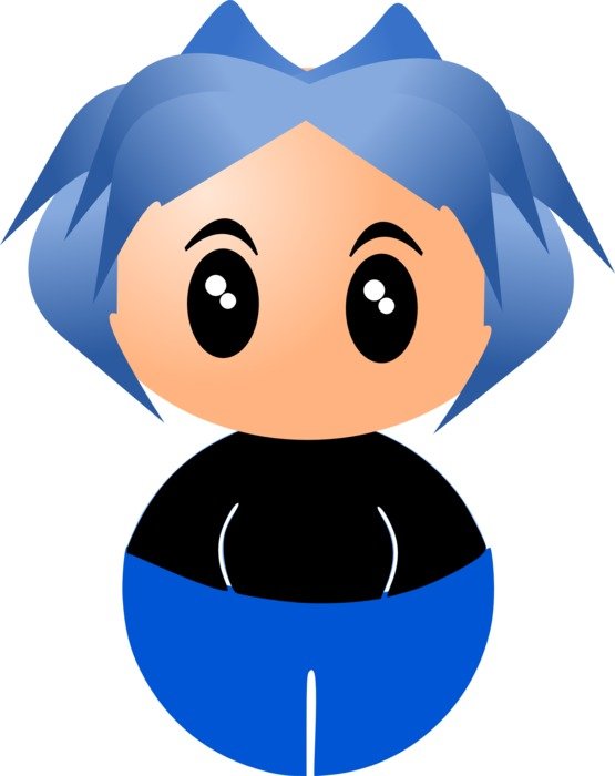 girl in blue like anime