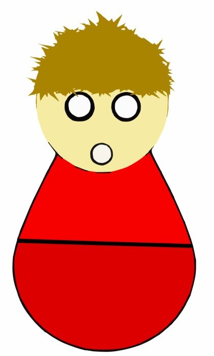 clipart of Red doll shocked