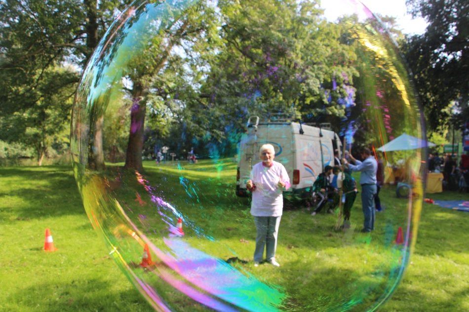 large soap bubbles