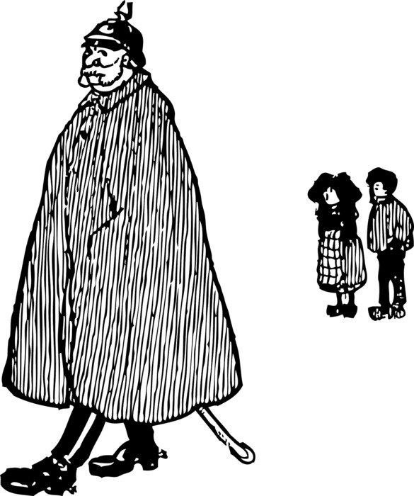 drawn by the German Chancellor and the children