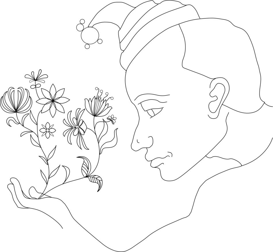 clipart of the human and flowers