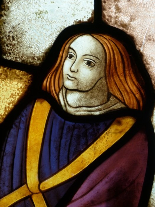 image on the stained glass window