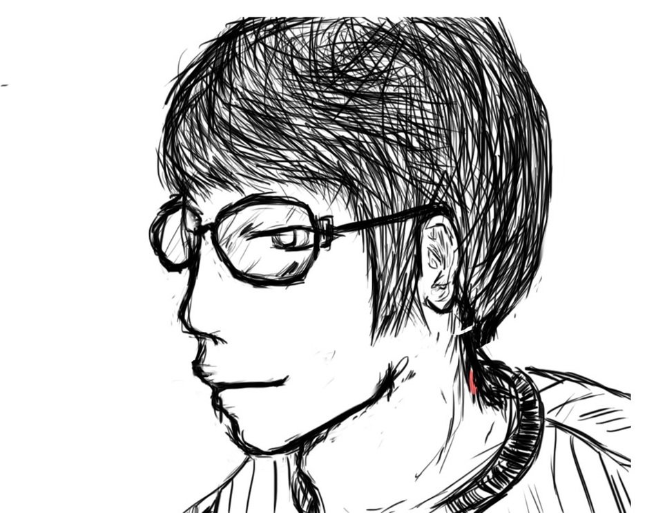 portrait of son hyeong, pencil drawing