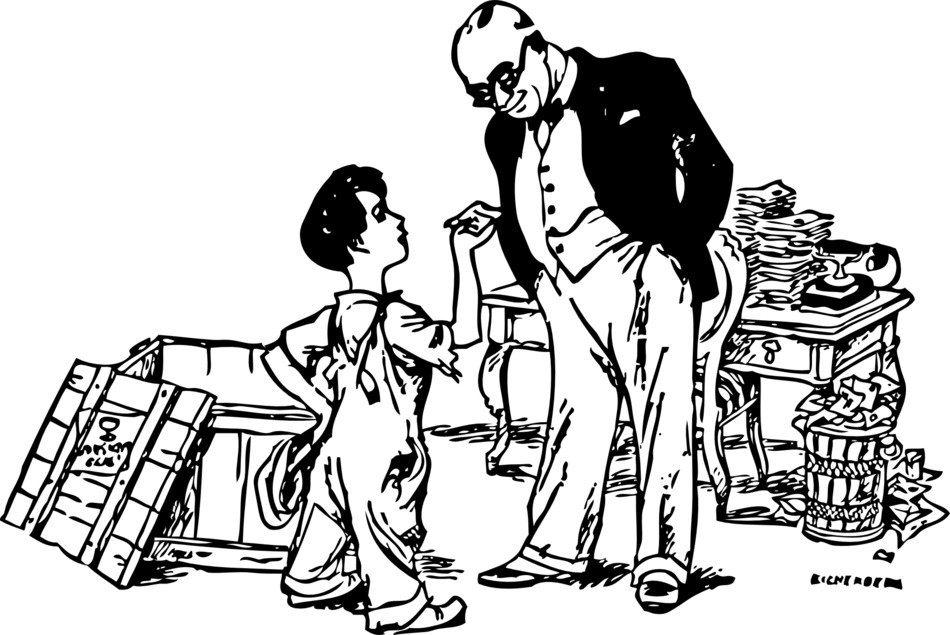 caricature of a stingy banker