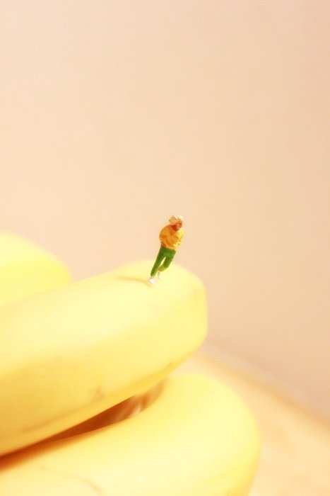 conceptual person on banana