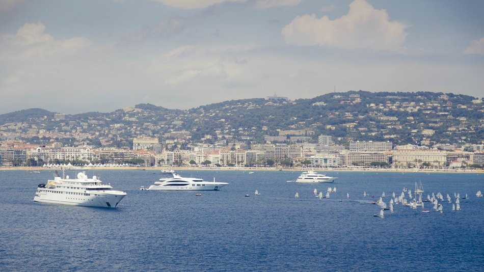 boats off the coast in france