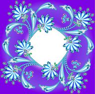 background frame with flowers made of precious stones and strip N2