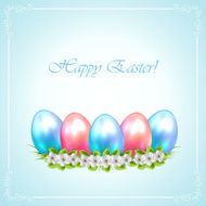 Easter eggs with flowers