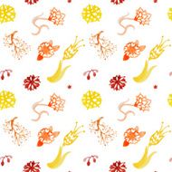 Watercolor nature seamless vector naive pattern
