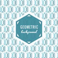 Geometric vector background (light blue) with hexagon crystals