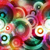 Retro geometric pattern with glow and grunge effects