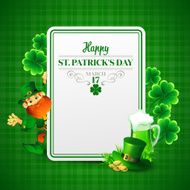 Saint Patrick&#039;s day vector illustration with Leprechaun N4