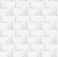 White ornament with geometric floral shapes on white background