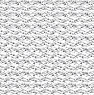 Repeating ornament dotted wavy lines horizontal on white