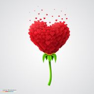 Heart-shaped flower built of small hearts