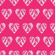 Red lace hearts seamless vector print